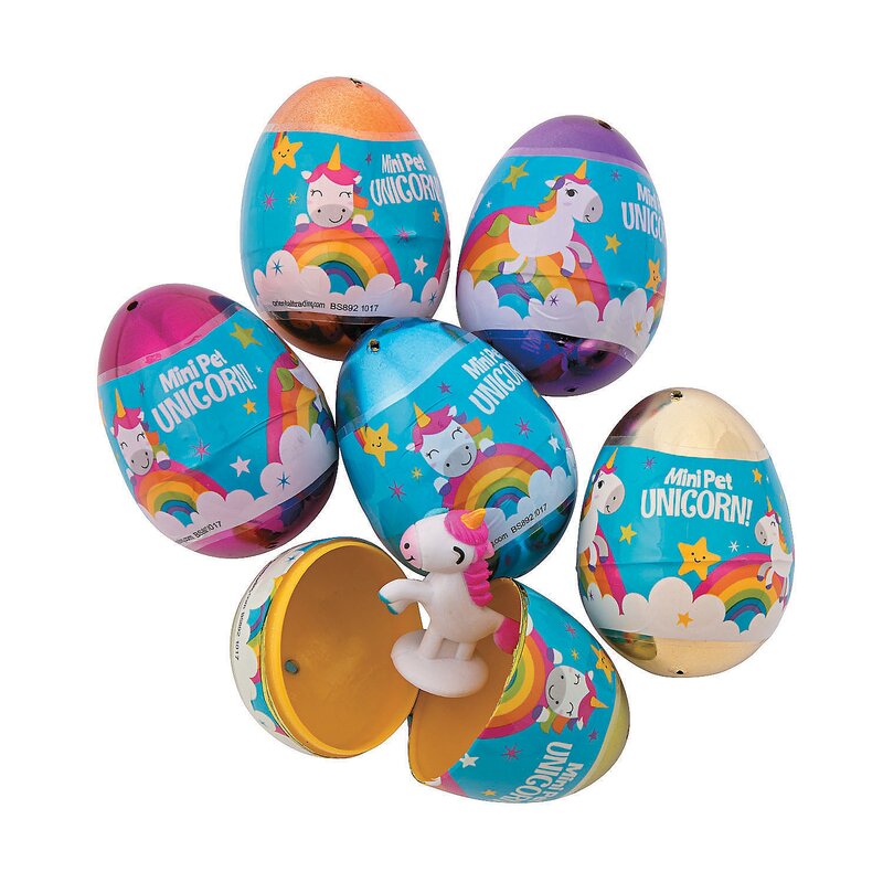 Oriental Trading Company Unicorn-Filled Plastic Easter Eggs - 12 Pc